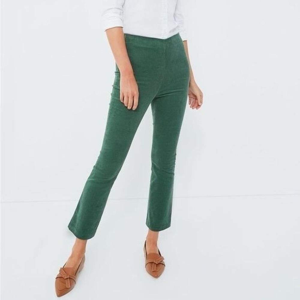 Tuckernuck Pants Womens Size XXL Green Corduroy High Waist Cropped Kick Flare